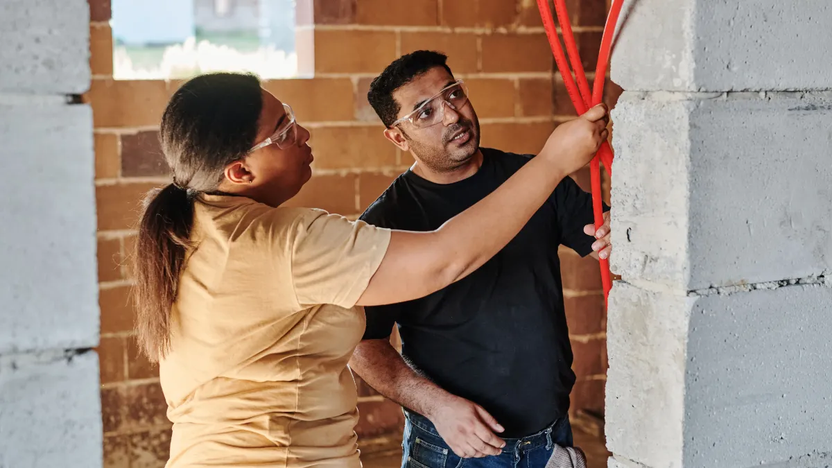 Tradespeople professional at work